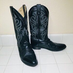 Dan Post Mens Black Leather Western Cowboy Boots Size 10 D Style DP 2110 R